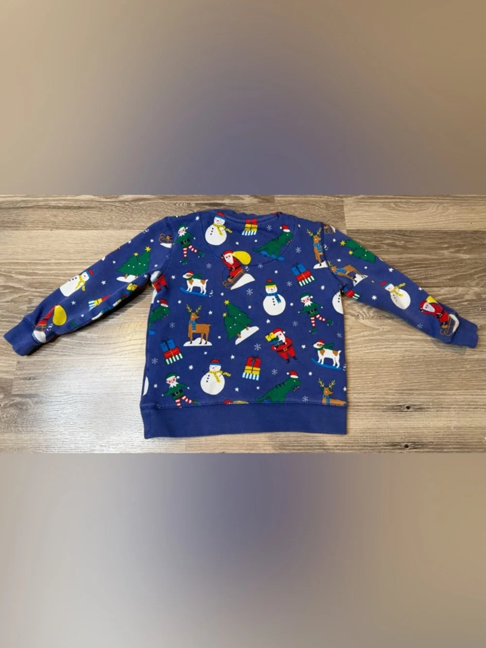 Mini Boden Holiday Sweatshirt 5–6Y Santa‎ Snowman Reindeer Christmas Top Unisex